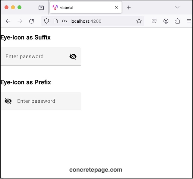 Hide and Show Password with Eye-Icon in Angular Material