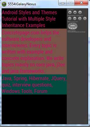 Android Styles and Themes Tutorial with Multiple Style Inheritance Examples