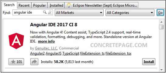 Angular 2/4 + Angular IDE + Eclipse 'Hello World' Example