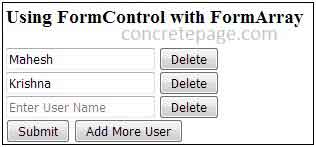 Angular 2 FormControl Example