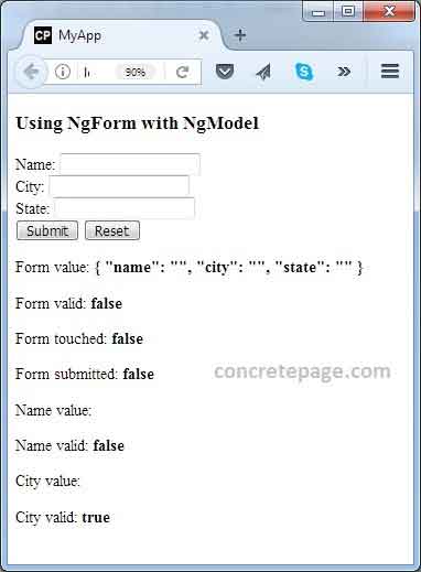 Angular NgForm with NgModel Directive Example