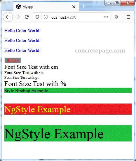 Angular NgStyle and Style Binding Example