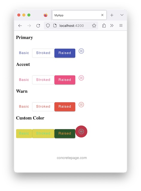 Angular Material Button Color