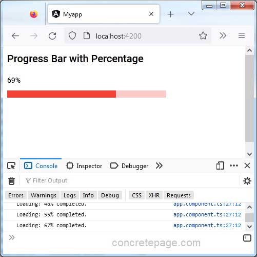 Angular Material Progress Bar with Percentage
