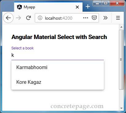 Angular Material Select with Search