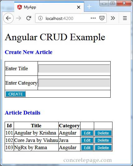 Angular CRUD Example