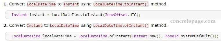 Convert Between Java Localdatetime And Instant