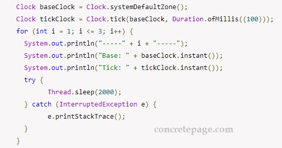 Java Clock Tick Method