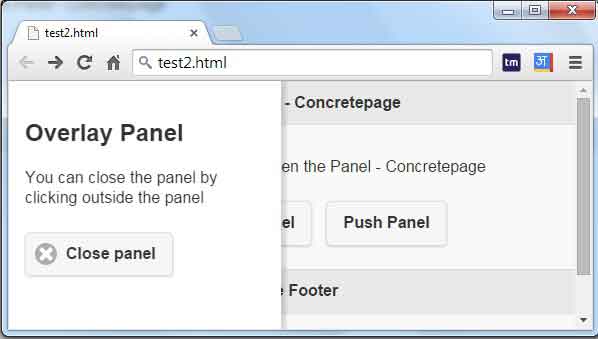 jQuery Mobile Panel and Collapsible Example