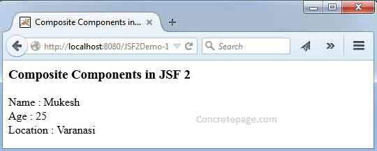 JSF 2 Composite Components Example | Create Custom Tag