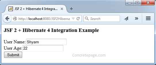 JSF 2 + Hibernate 4 Integration Example Using Gradle