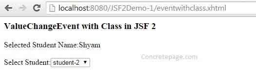 JSF 2 ValueChangeListener  Attribute and Class Example