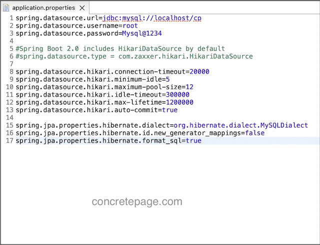 Spring Boot Hikari DataSource Configuration Example
