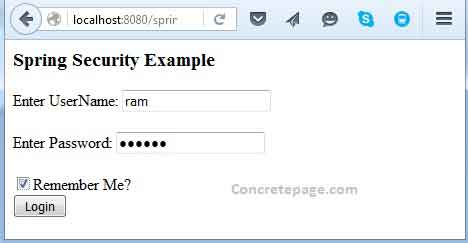 Remember-Me in Spring Security Example