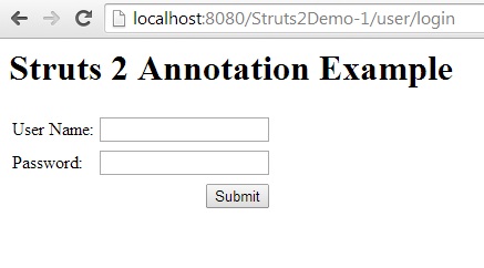 Struts 2 Annotation Simple Login Example